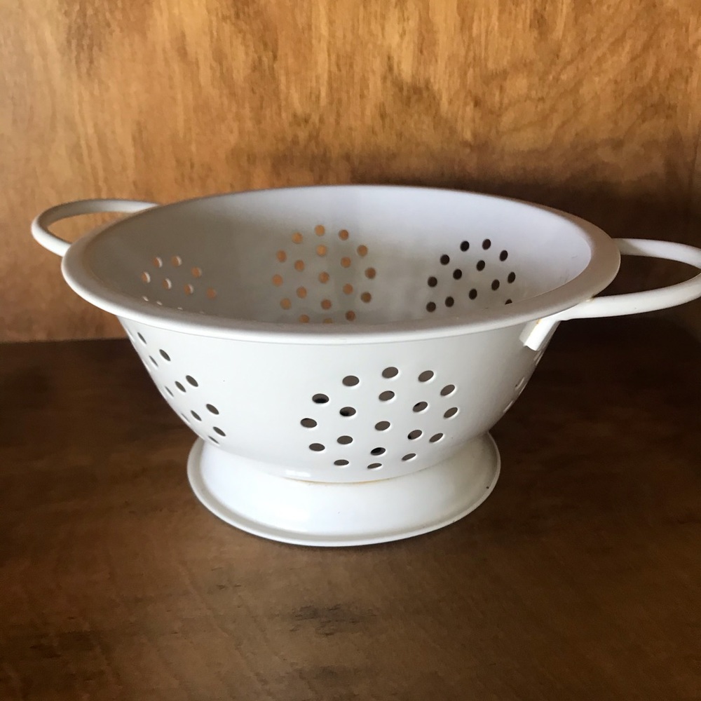 Medium Vintage Enamel Colander